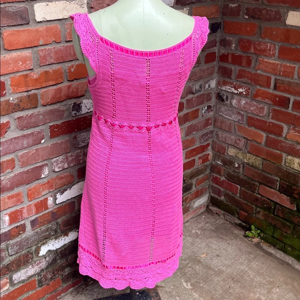 Lily Pulitzer Y2K Hot Pink Crochet Sundress size small - Picture 5 of 6